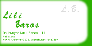 lili baros business card